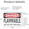 Signmission Flammable Keep Heat and Flames Away Danger Sign, Vinyl Decal, 10in W x 7in L, 2PK OS-2PACK-DS-D-710-L-19367 - alternate 6